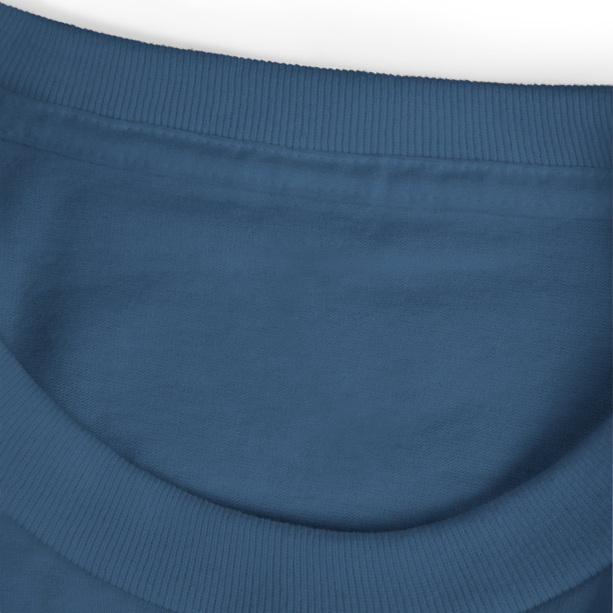 Close-up of a blue fabric texture with a white background