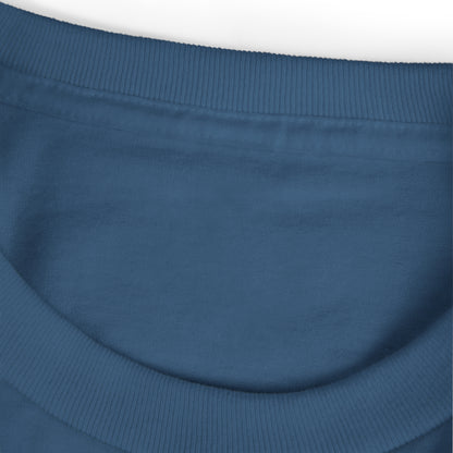 Close-up of a blue fabric texture with a white background