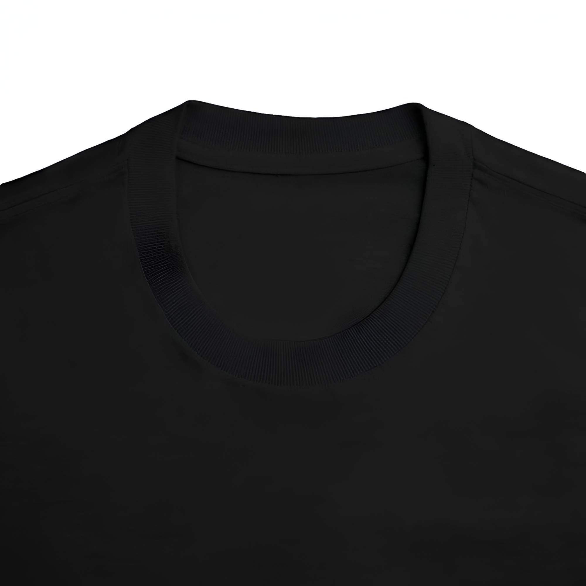 Close-up of a black shirt with a white background