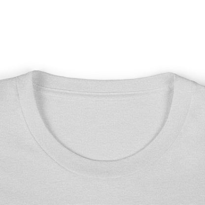 Close-up of a plain white t-shirt with a focus on the neckline